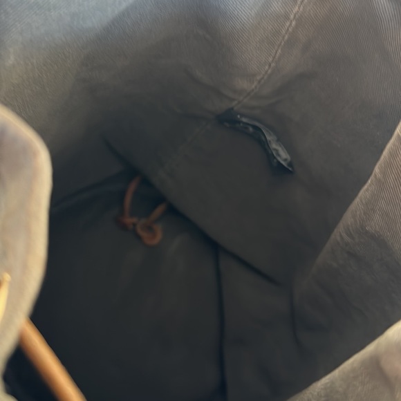 HERMES DRAWSTRING GRAY CANVAS BACKPACK - Picture 7 of 13